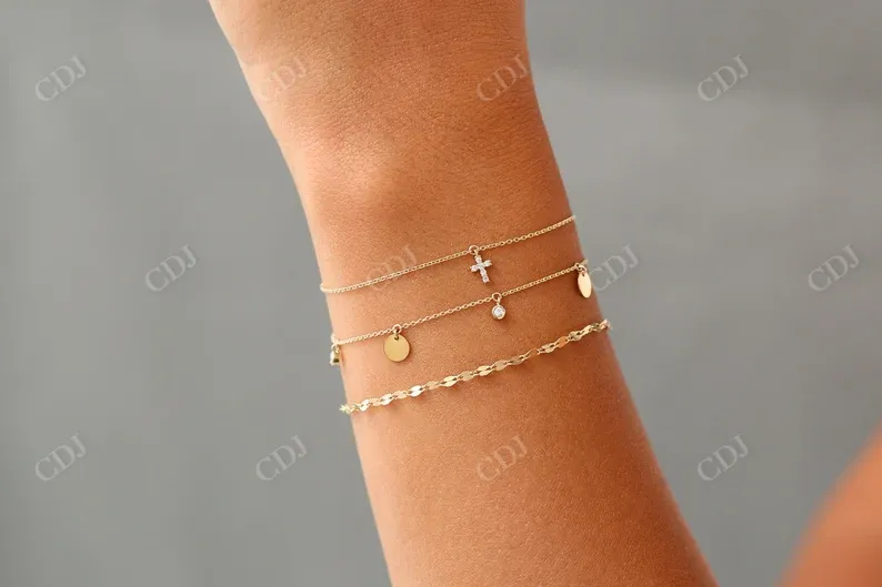 0.08CTW Moissanite Bezel Set Diamond Bracelet