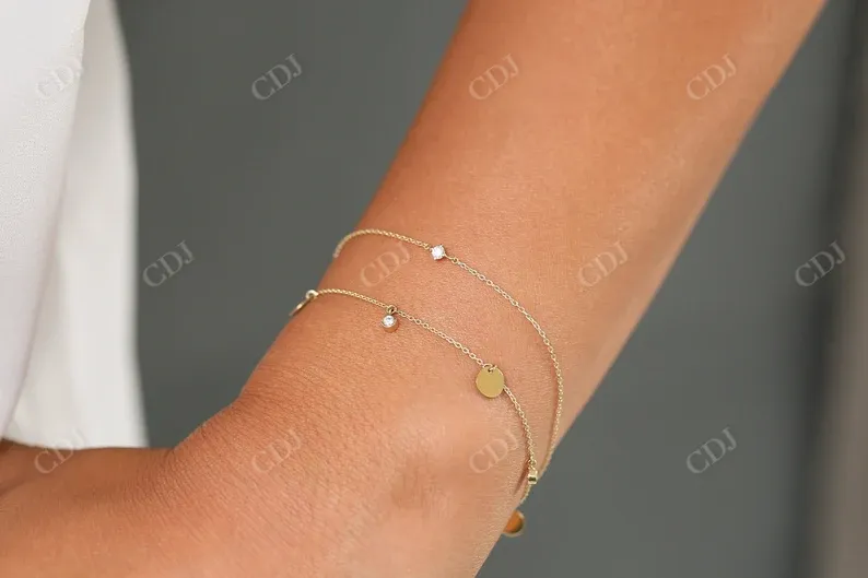 0.08CTW Moissanite Bezel Set Diamond Bracelet