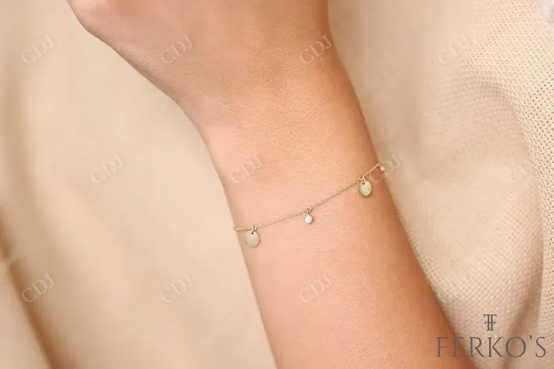 0.08CTW Moissanite Bezel Set Diamond Bracelet