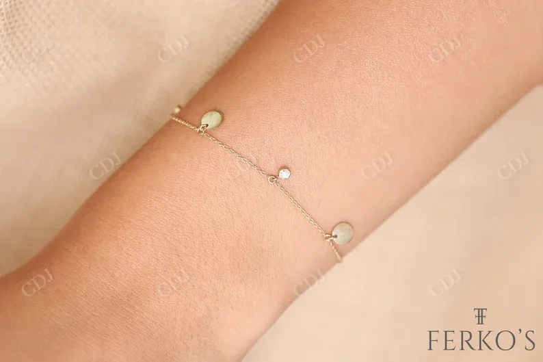 0.08CTW Moissanite Bezel Set Diamond Bracelet