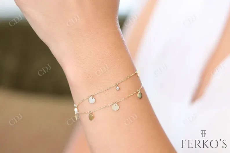 0.08CTW Moissanite Bezel Set Diamond Bracelet