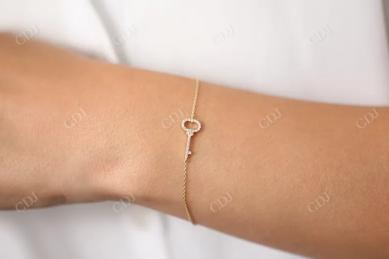 0.18CTW Moissanite Key Charm Diamond Bracelet