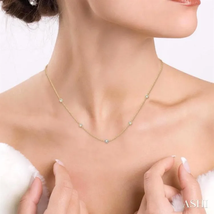 1.00 ctw Round Cut Diamond Fashion Necklace in 14K Yellow Gold