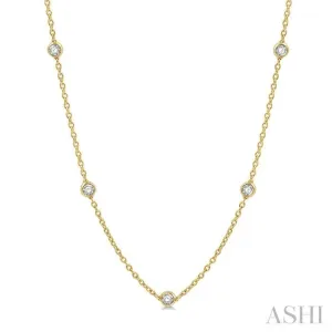 1.00 ctw Round Cut Diamond Fashion Necklace in 14K Yellow Gold
