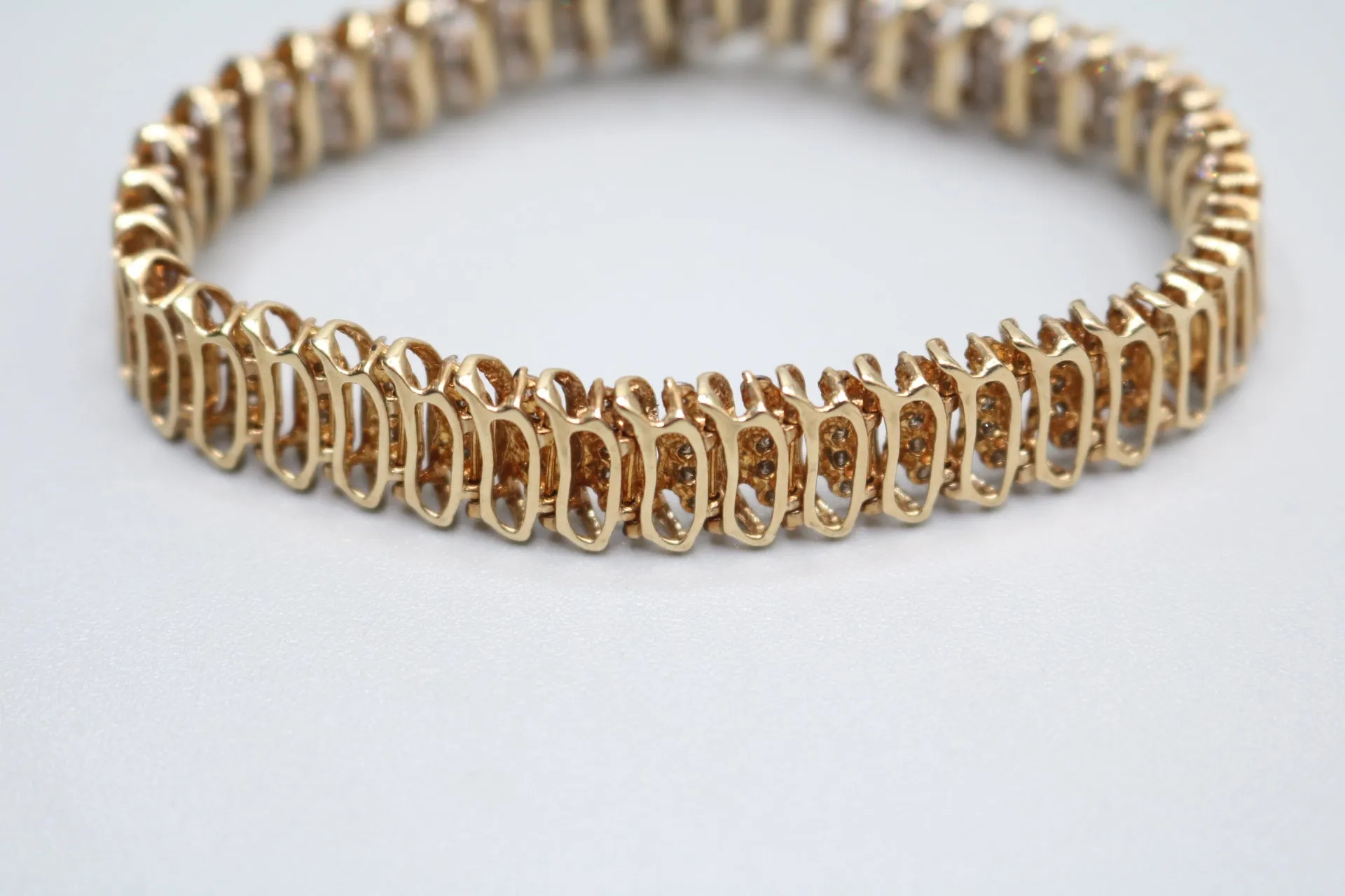 10K Yellow Gold Diamond Tennis Bracelet (6.30 CTW) (7.25 Inches) (Local Pick-Up Only) Clearance!
