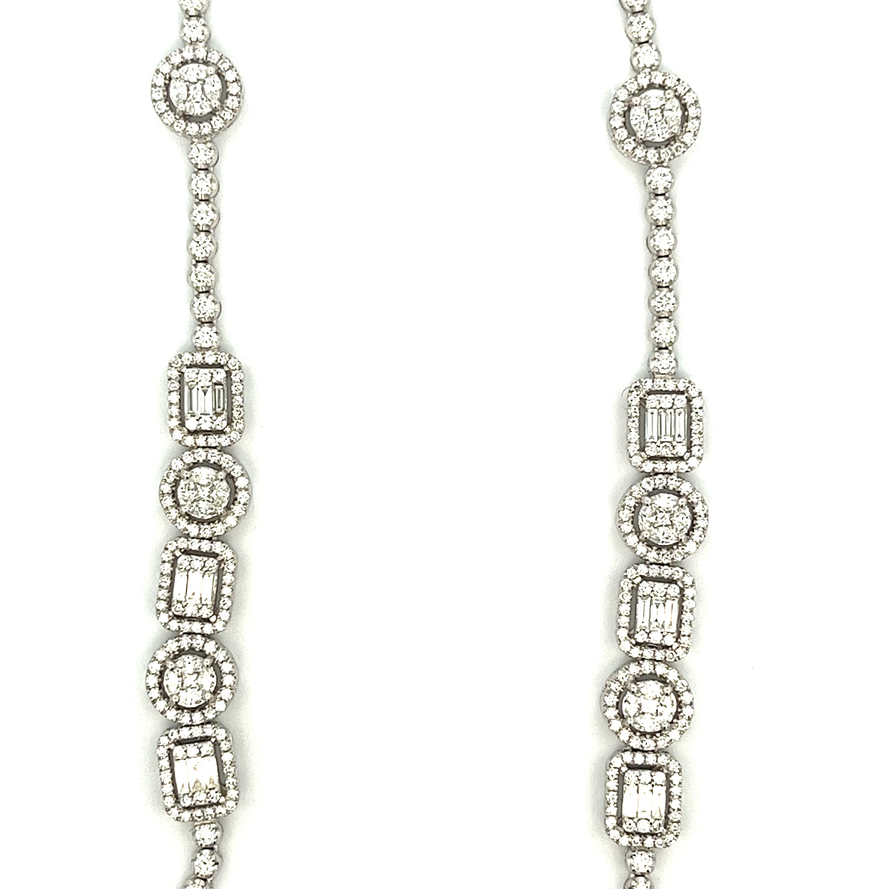 11.32ct 18k White Gold Opera Length Diamond Necklace