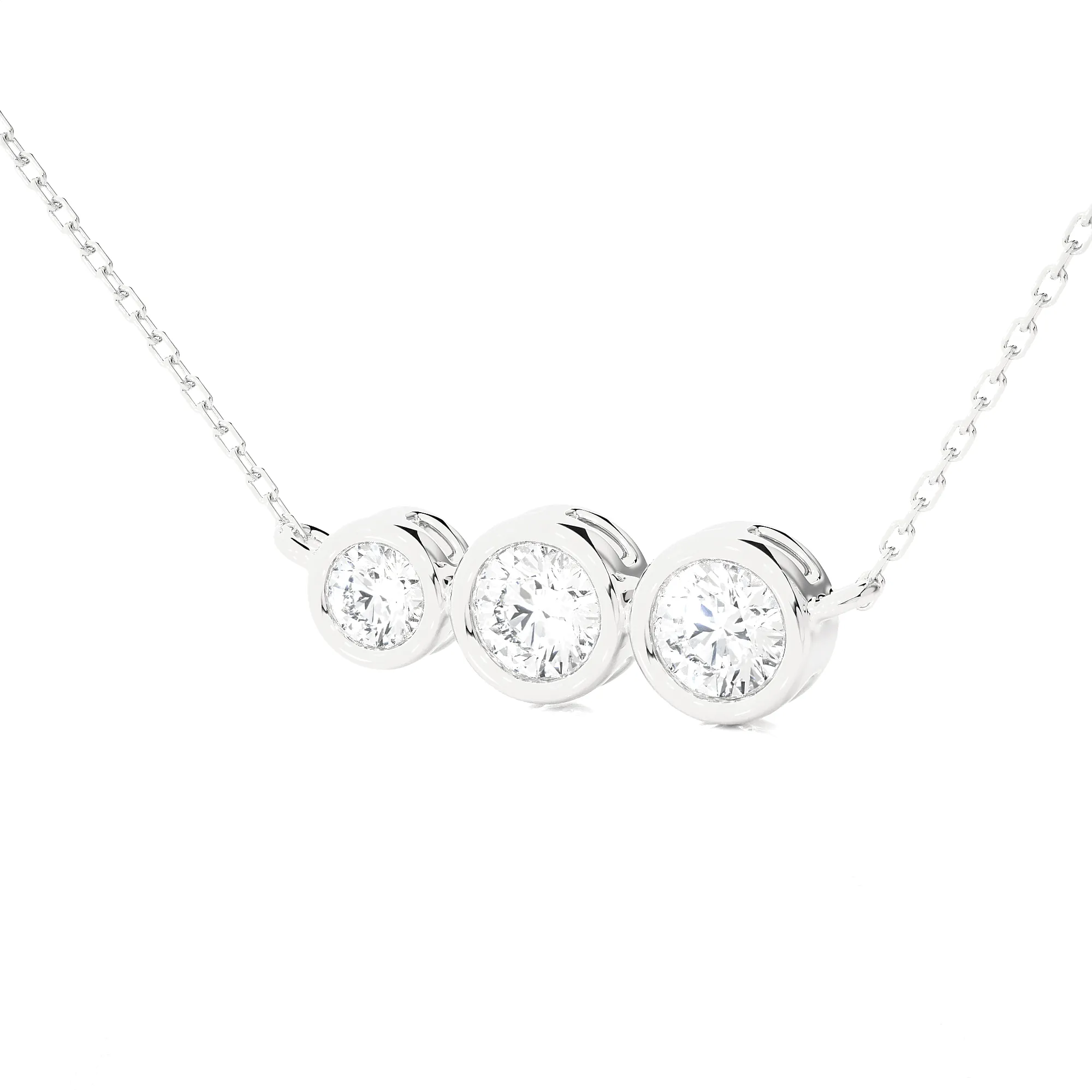 1/2  ctw Round Lab Grown Diamond Three Stone Necklace