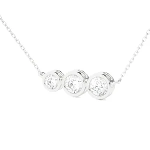 1/2  ctw Round Lab Grown Diamond Three Stone Necklace