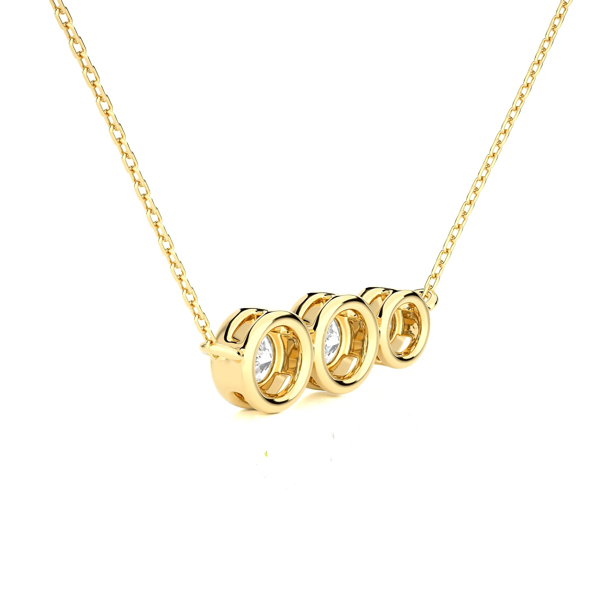 1/2  ctw Round Lab Grown Diamond Three Stone Necklace