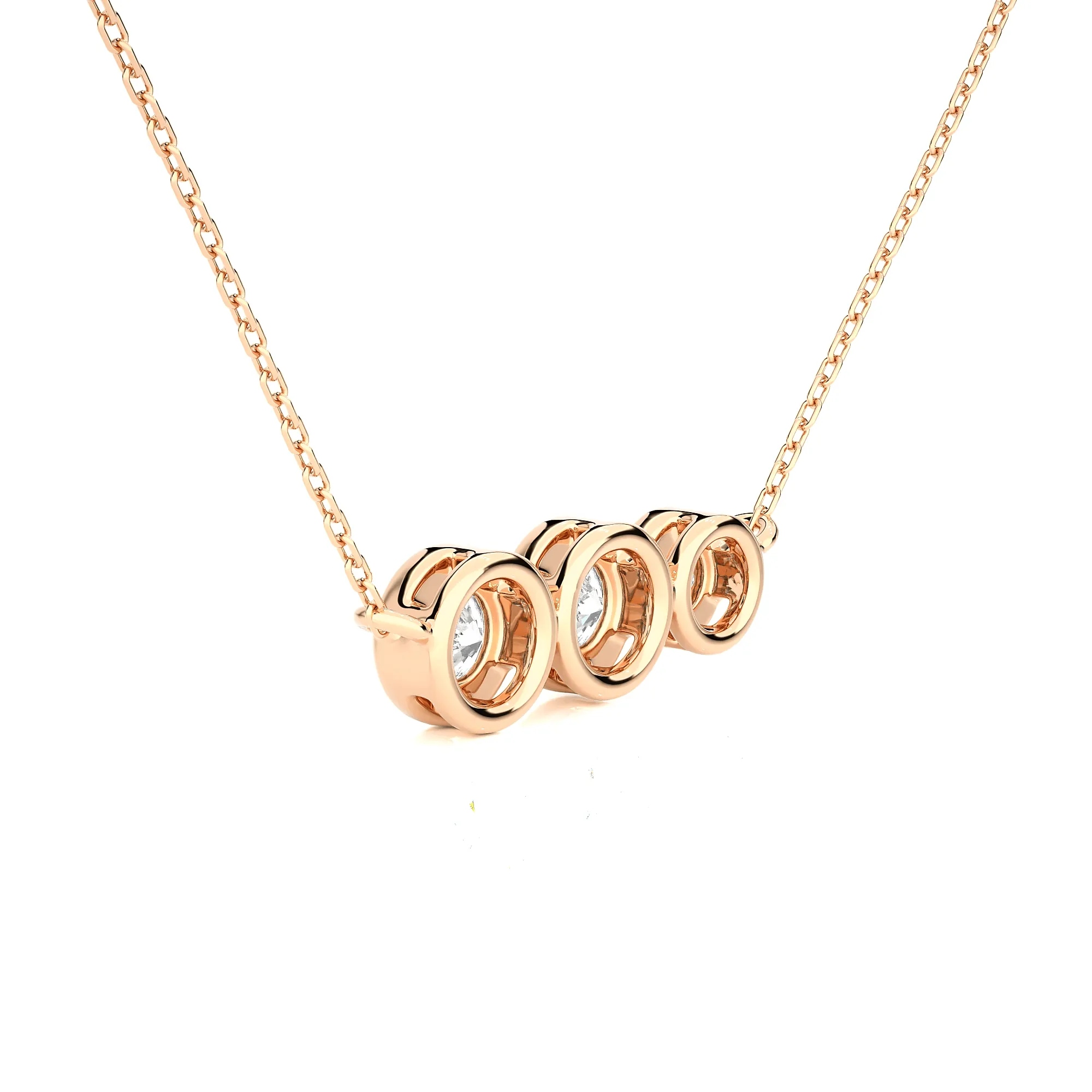 1/2  ctw Round Lab Grown Diamond Three Stone Necklace