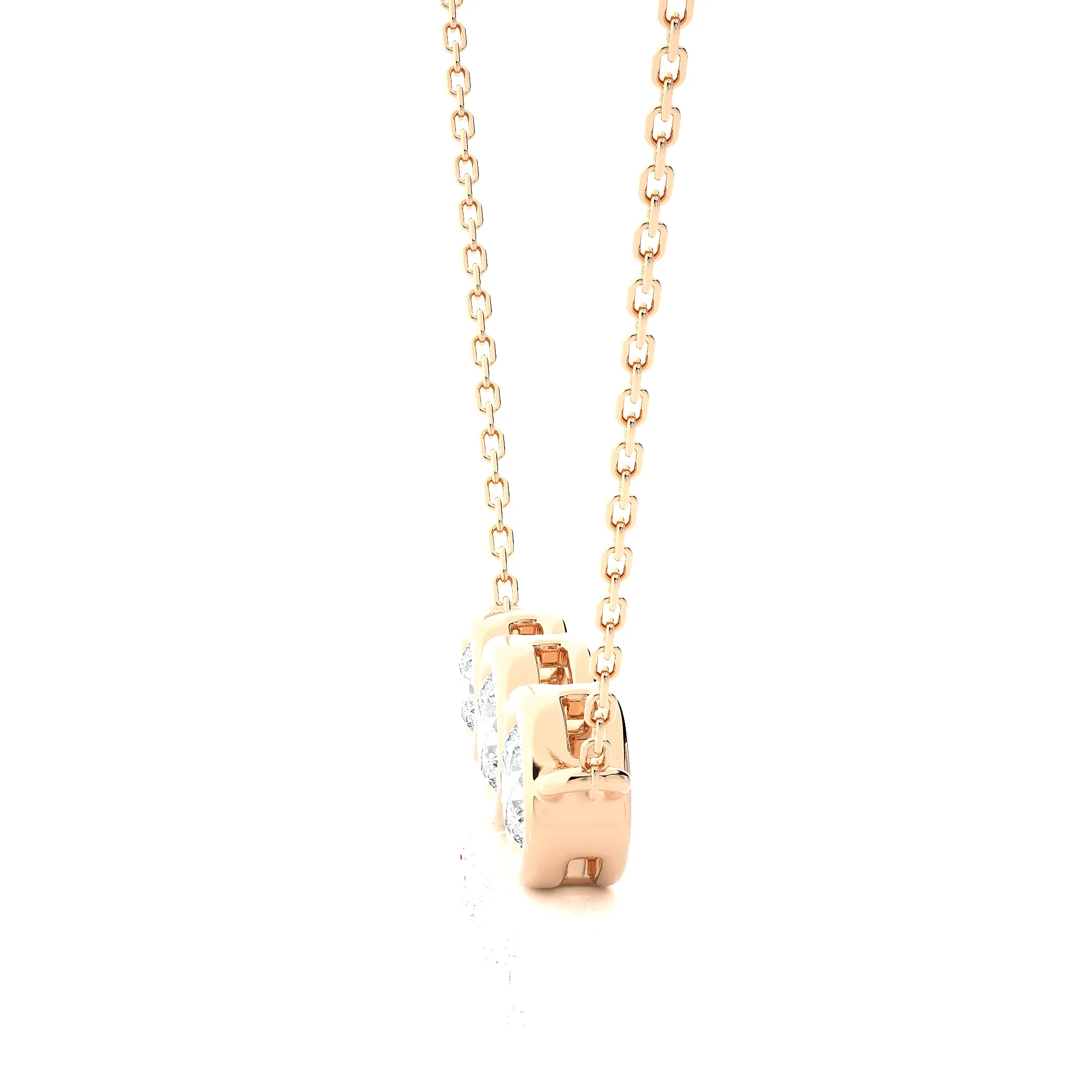 1/2  ctw Round Lab Grown Diamond Three Stone Necklace