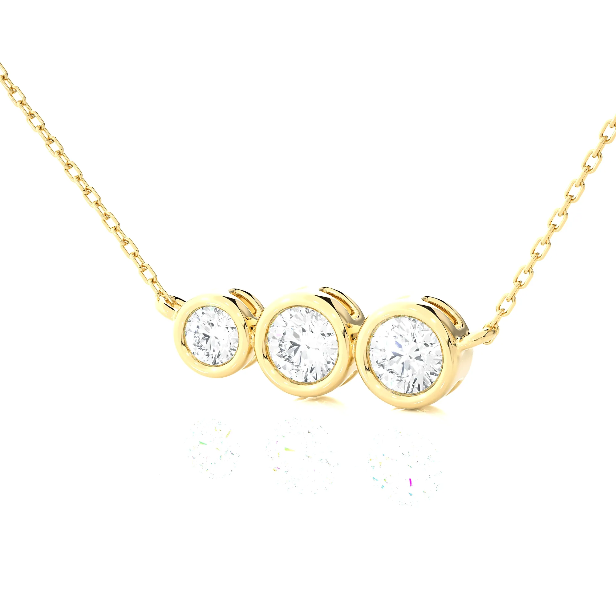 1/2  ctw Round Lab Grown Diamond Three Stone Necklace