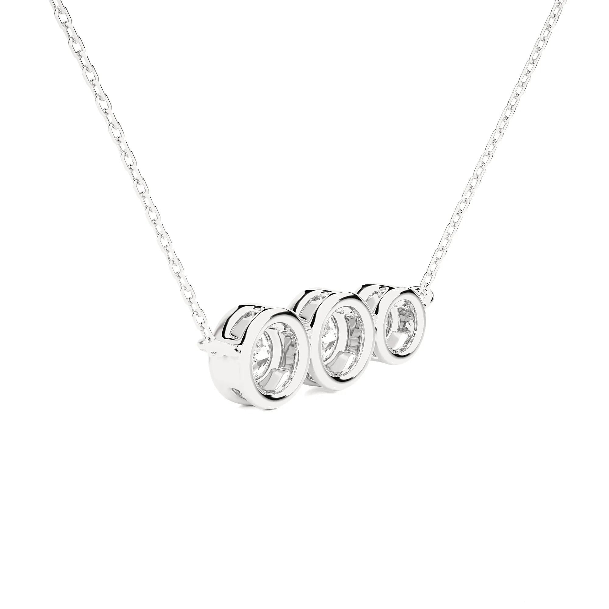 1/2  ctw Round Lab Grown Diamond Three Stone Necklace
