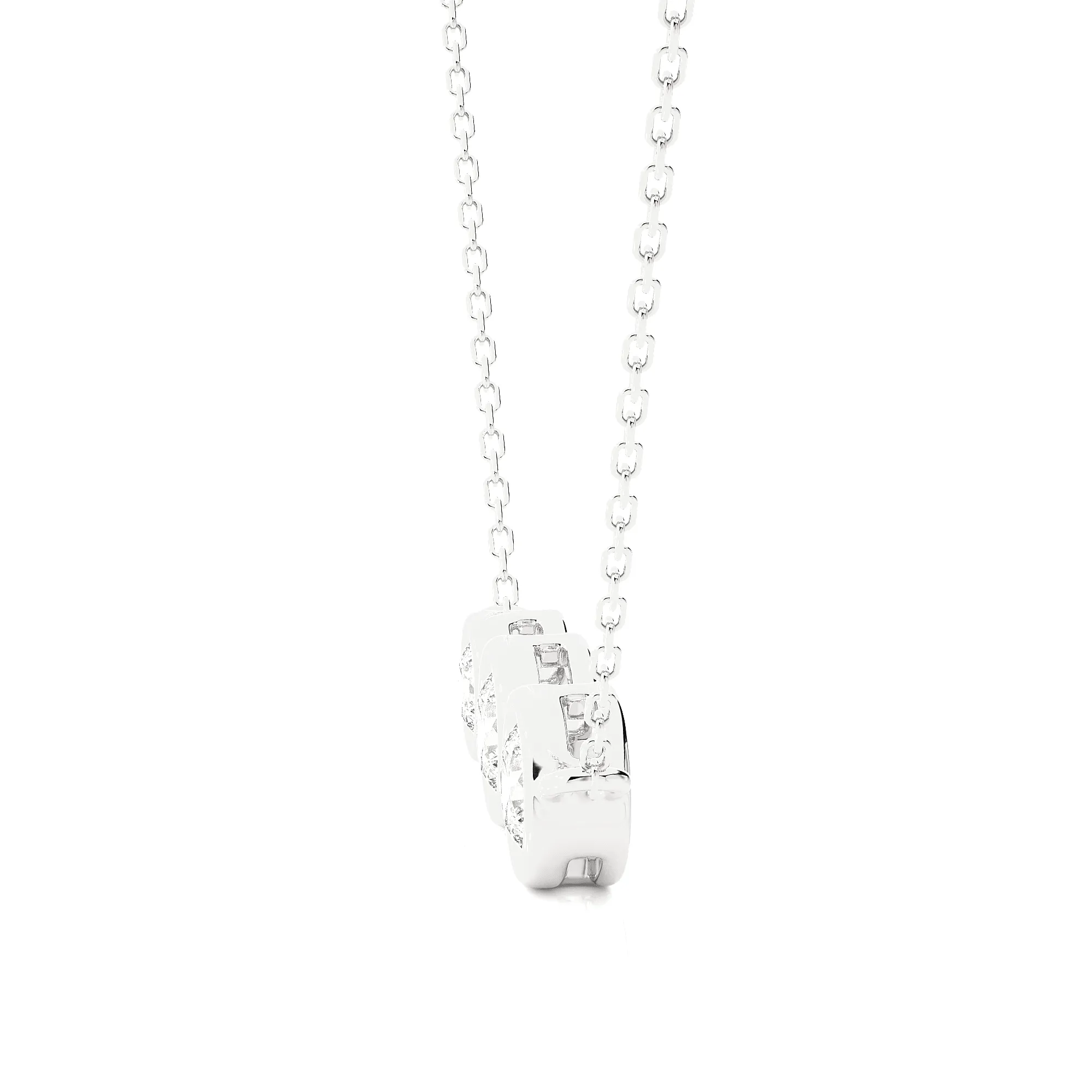 1/2  ctw Round Lab Grown Diamond Three Stone Necklace