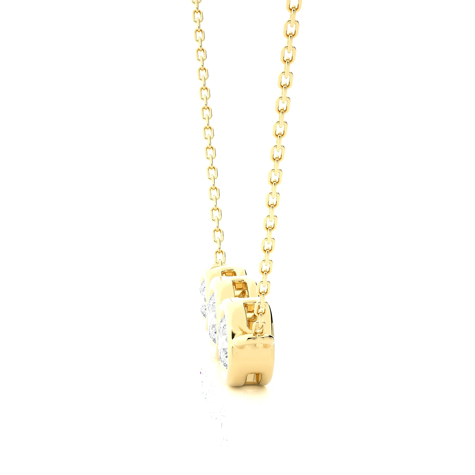 1/2  ctw Round Lab Grown Diamond Three Stone Necklace
