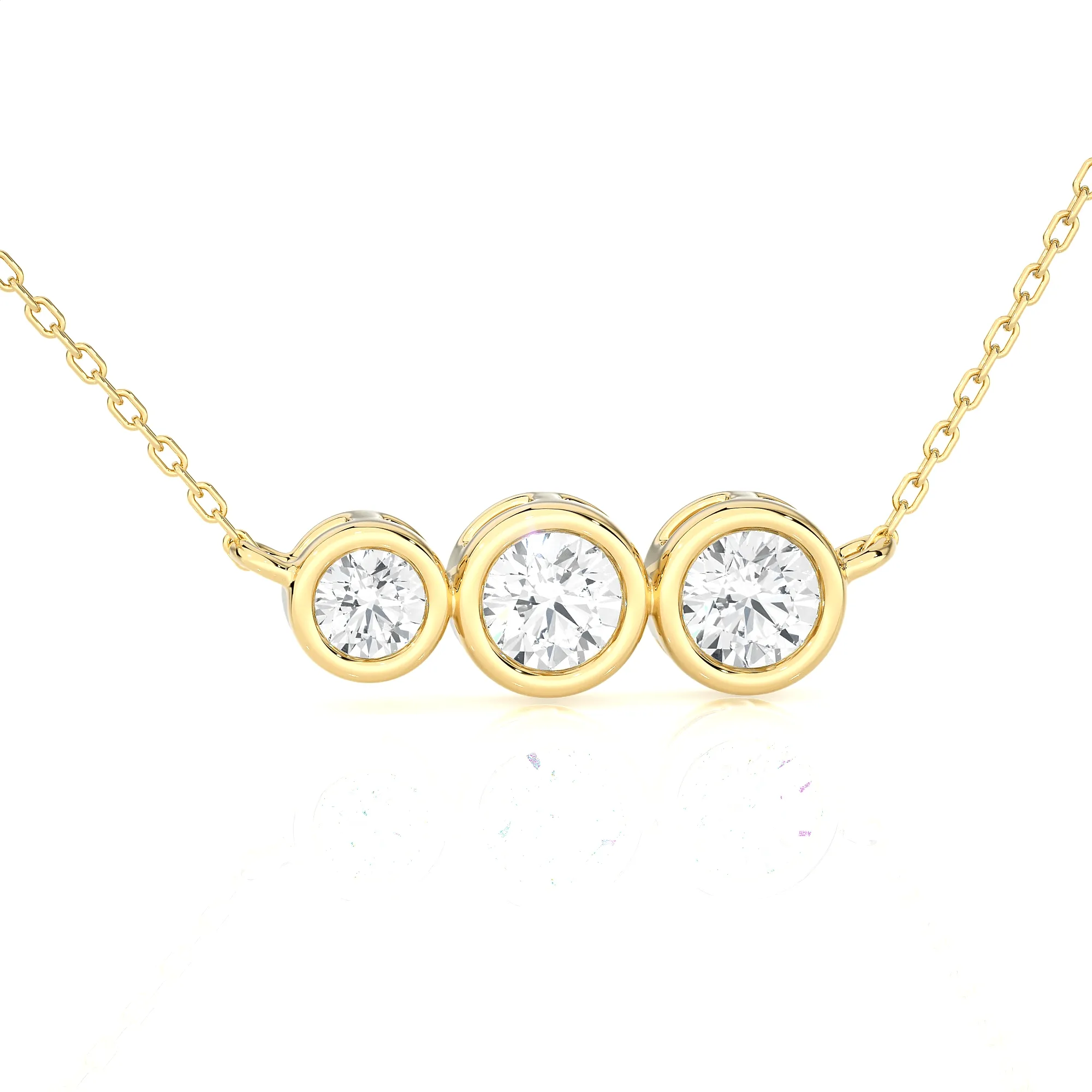 1/2  ctw Round Lab Grown Diamond Three Stone Necklace