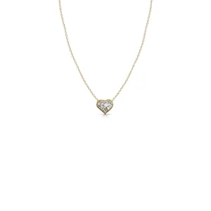 14k 5mm Diamond Heart Necklace