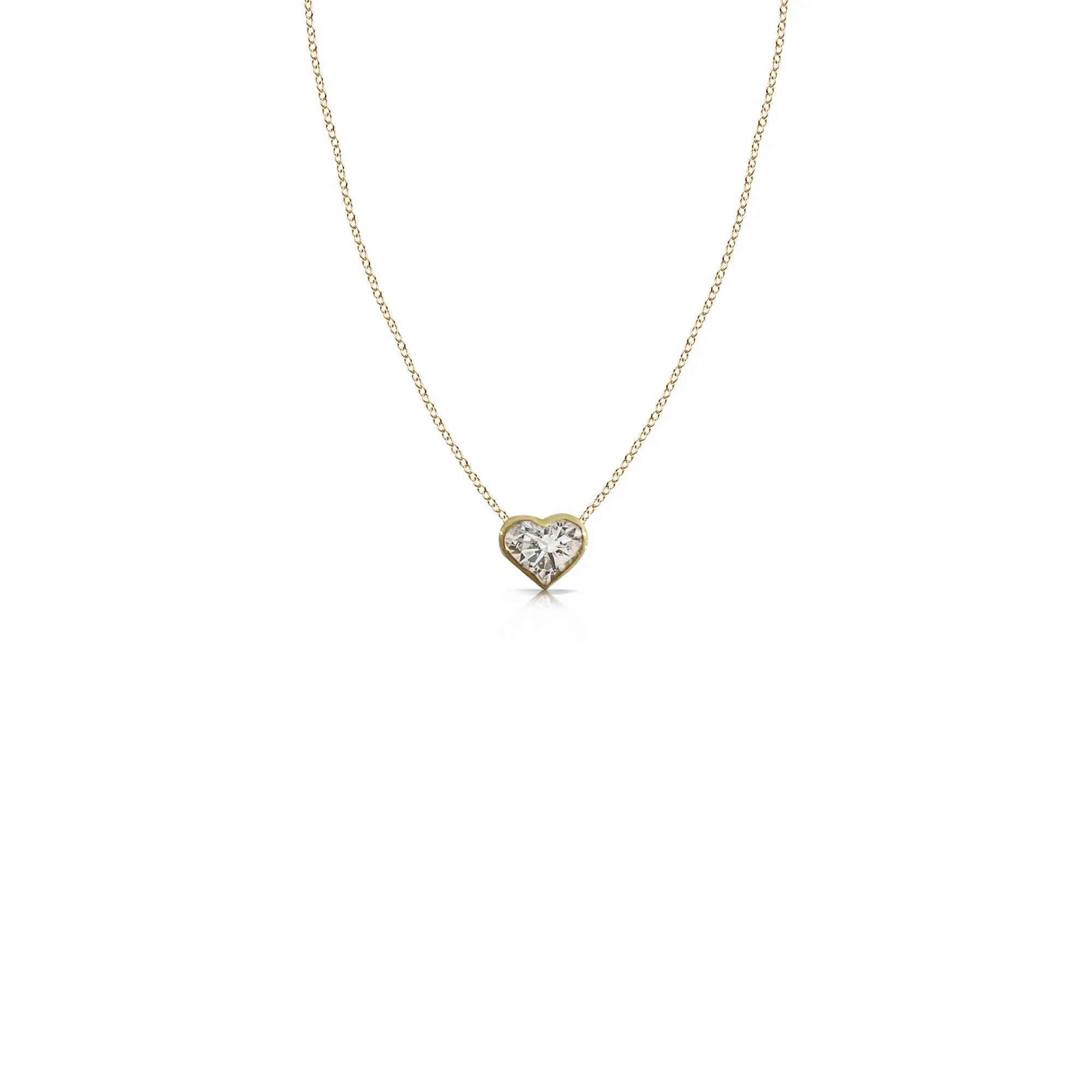 14k 5mm Diamond Heart Necklace