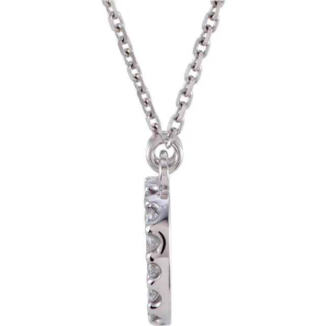 14k Gold 1/6 CTW Diamond Alphabet Initial Letter D Necklace