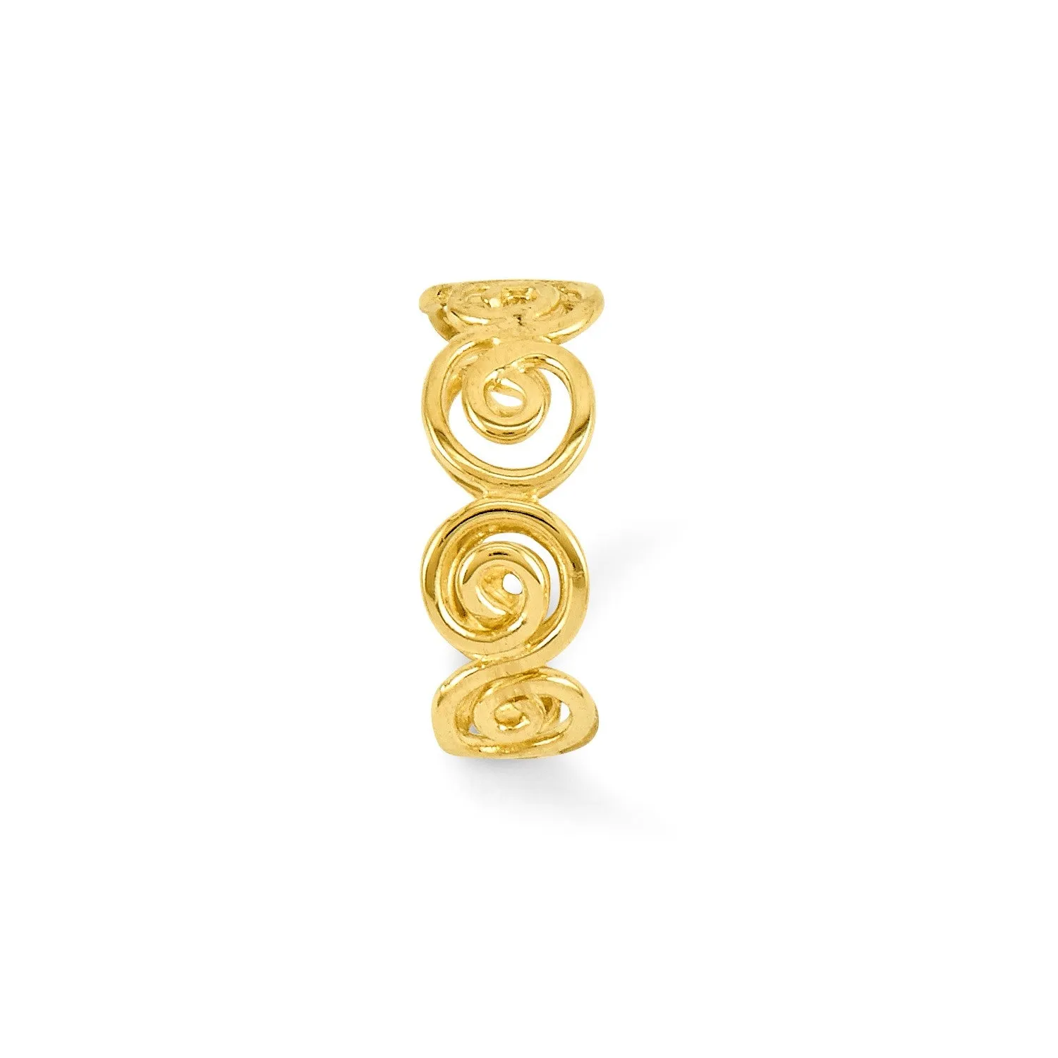 14k Real Yellow Gold Spiral Summer Toe Ring