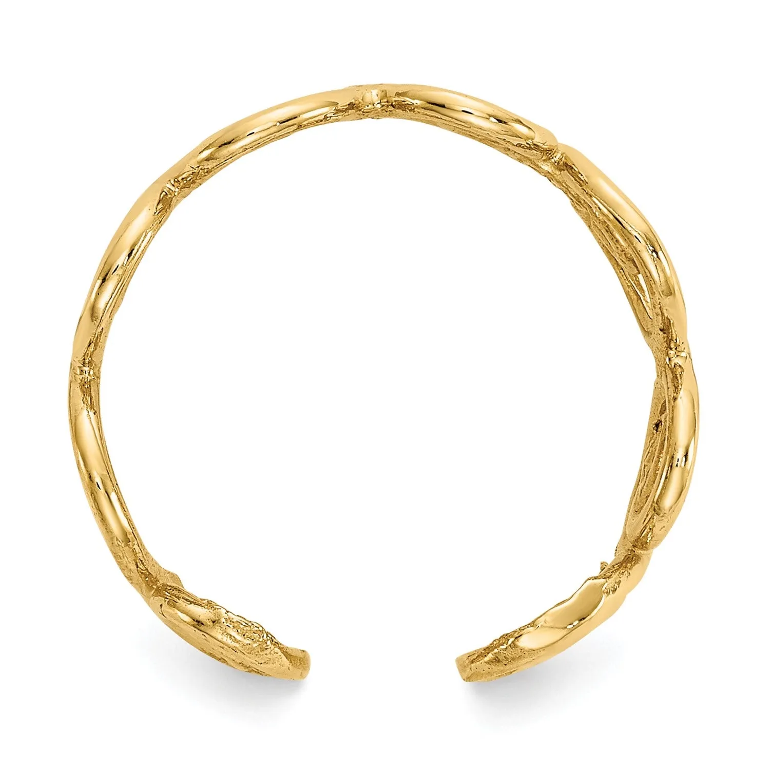 14k Real Yellow Gold Spiral Summer Toe Ring
