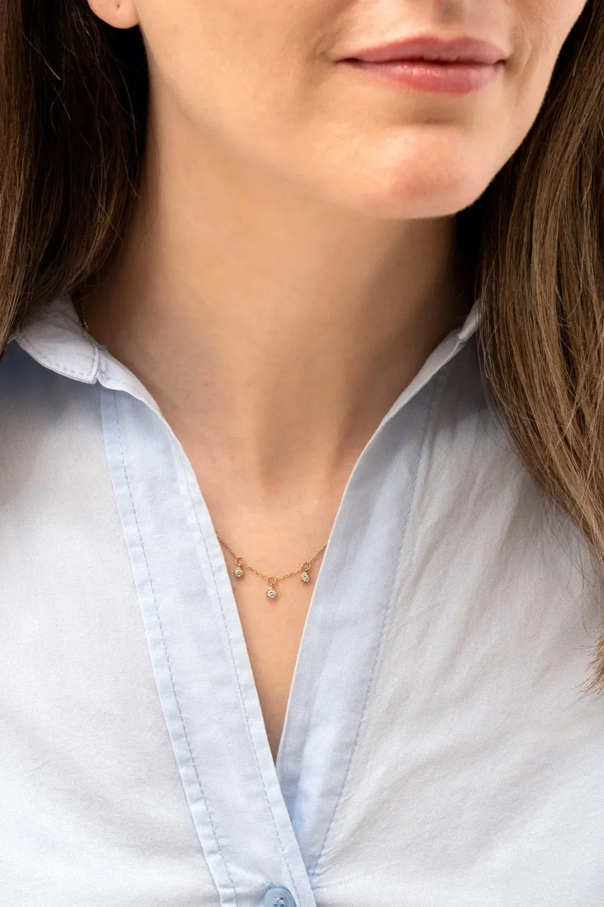 14K Solid Gold La Femme Diamond Necklace