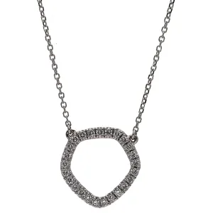 14K White Gold Diamond Stationed Necklace