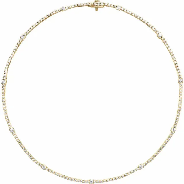 14K Yellow Gold 4 CTW Lab-Grown Diamond 16" Necklace