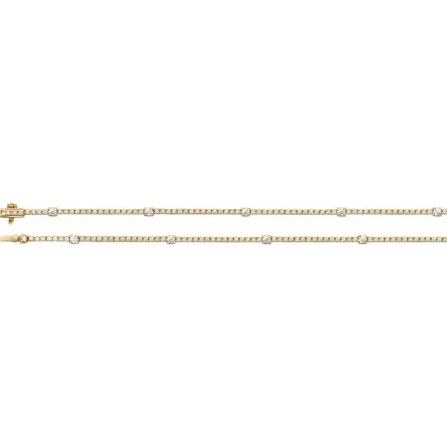 14K Yellow Gold 4 CTW Lab-Grown Diamond 16" Necklace