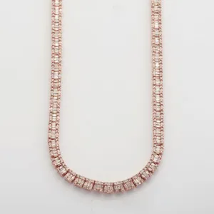 14KR 6.65CTW BAGUETTE DIAMOND SQUARE CLUSTER