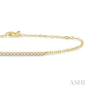 1/6 Ctw Round Cut Diamond Petite Bar Bracelet in 10K Yellow Gold
