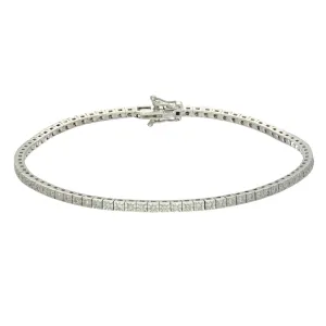 18ct White Gold Diamond Tennis Bracelet - 0.60ct