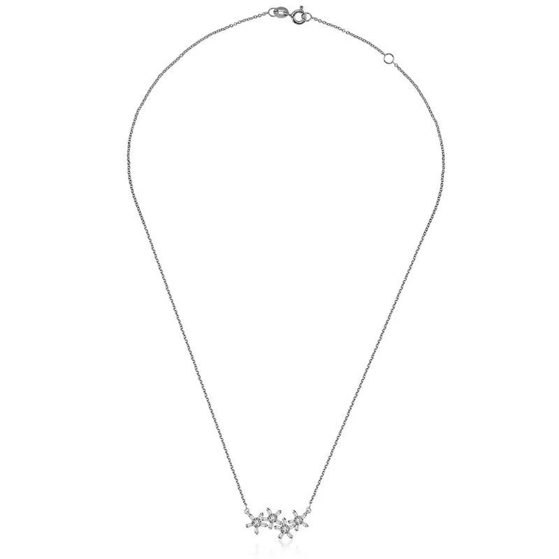 18k Gold Flower Shape Diamond Necklace