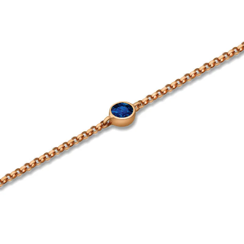 18k Gold September Birthstone Sapphire Bracelet