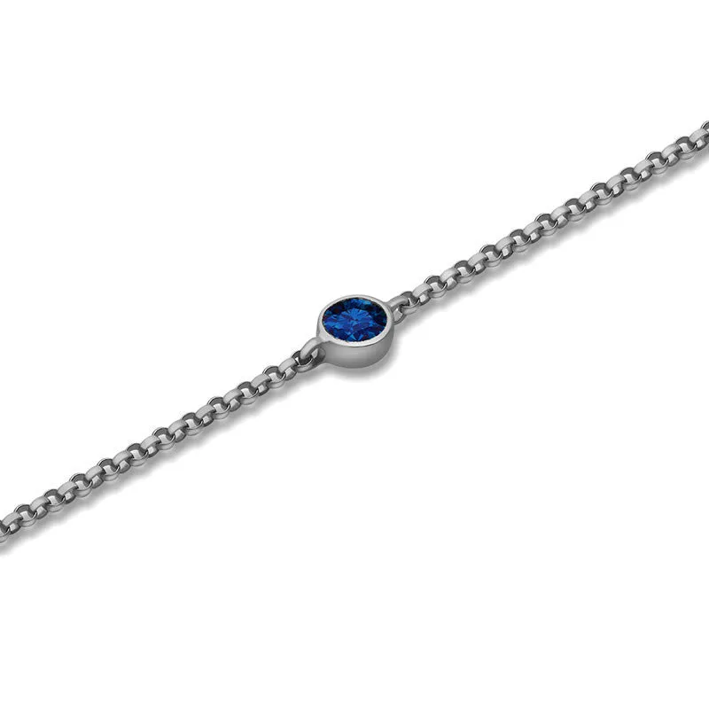 18k Gold September Birthstone Sapphire Bracelet