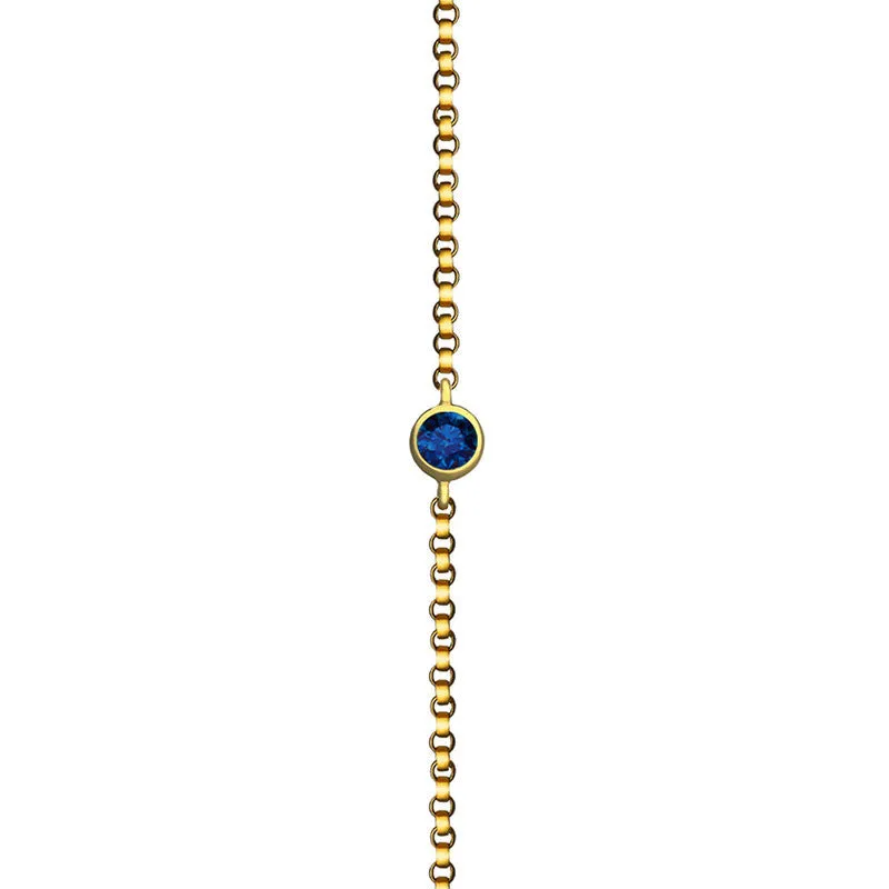 18k Gold September Birthstone Sapphire Bracelet