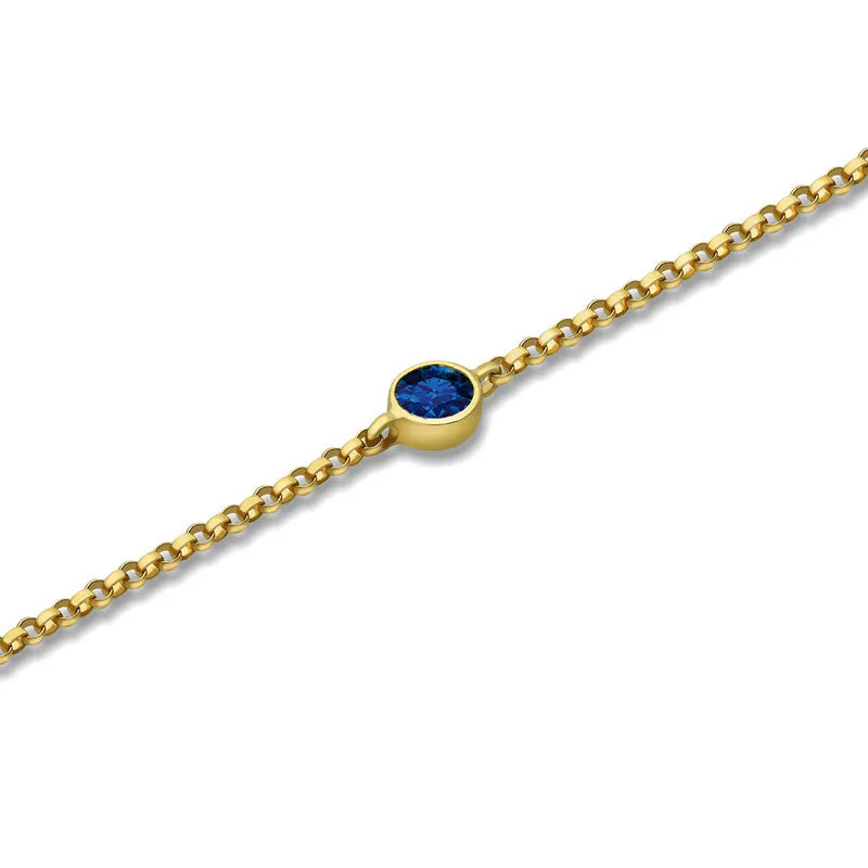 18k Gold September Birthstone Sapphire Bracelet