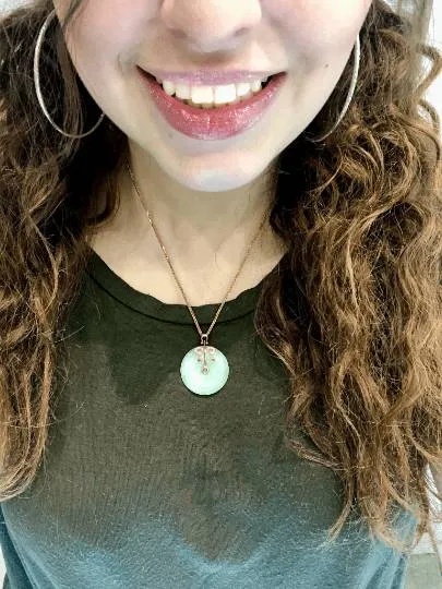 18k Rose Gold Genuine Jadeite Constellation (Libra) Necklace Pendant