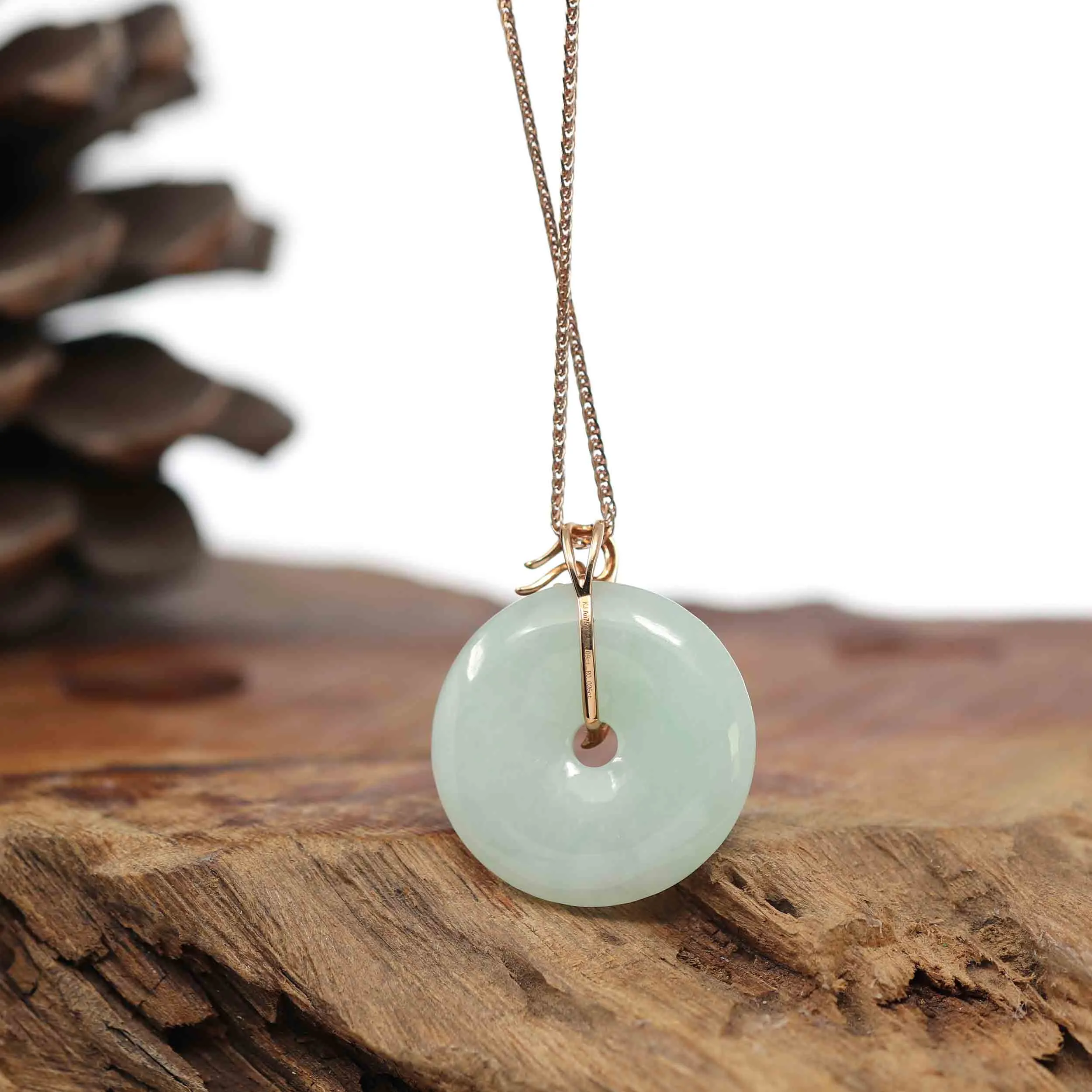 18k Rose Gold Jadeite Jade Constellation 12 Zodiac Signs (Capricorn) Necklace