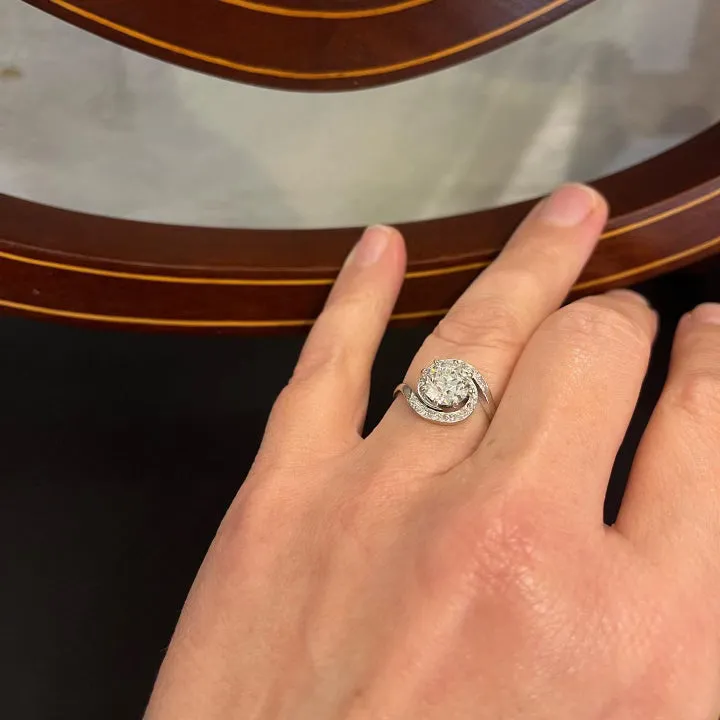 1920s 1.80ct Diamond Crossover Ring