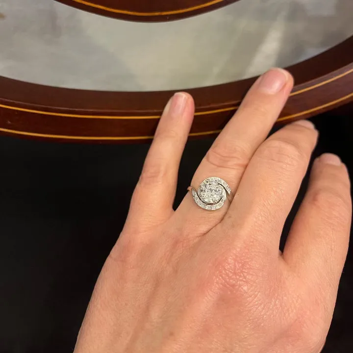 1920s 1.80ct Diamond Crossover Ring