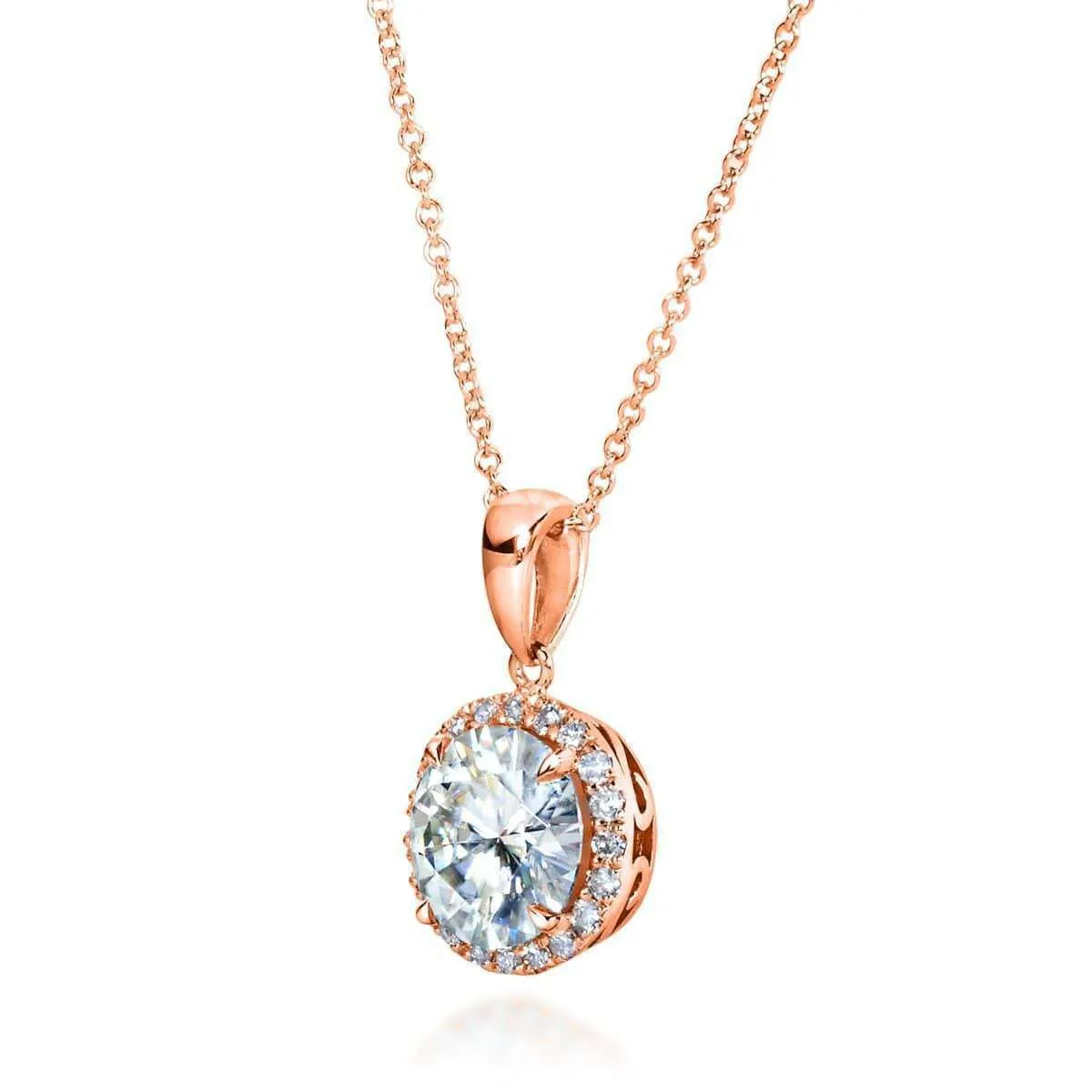 1.9ct Moissanite   1/6ct.tw Diamond Halo