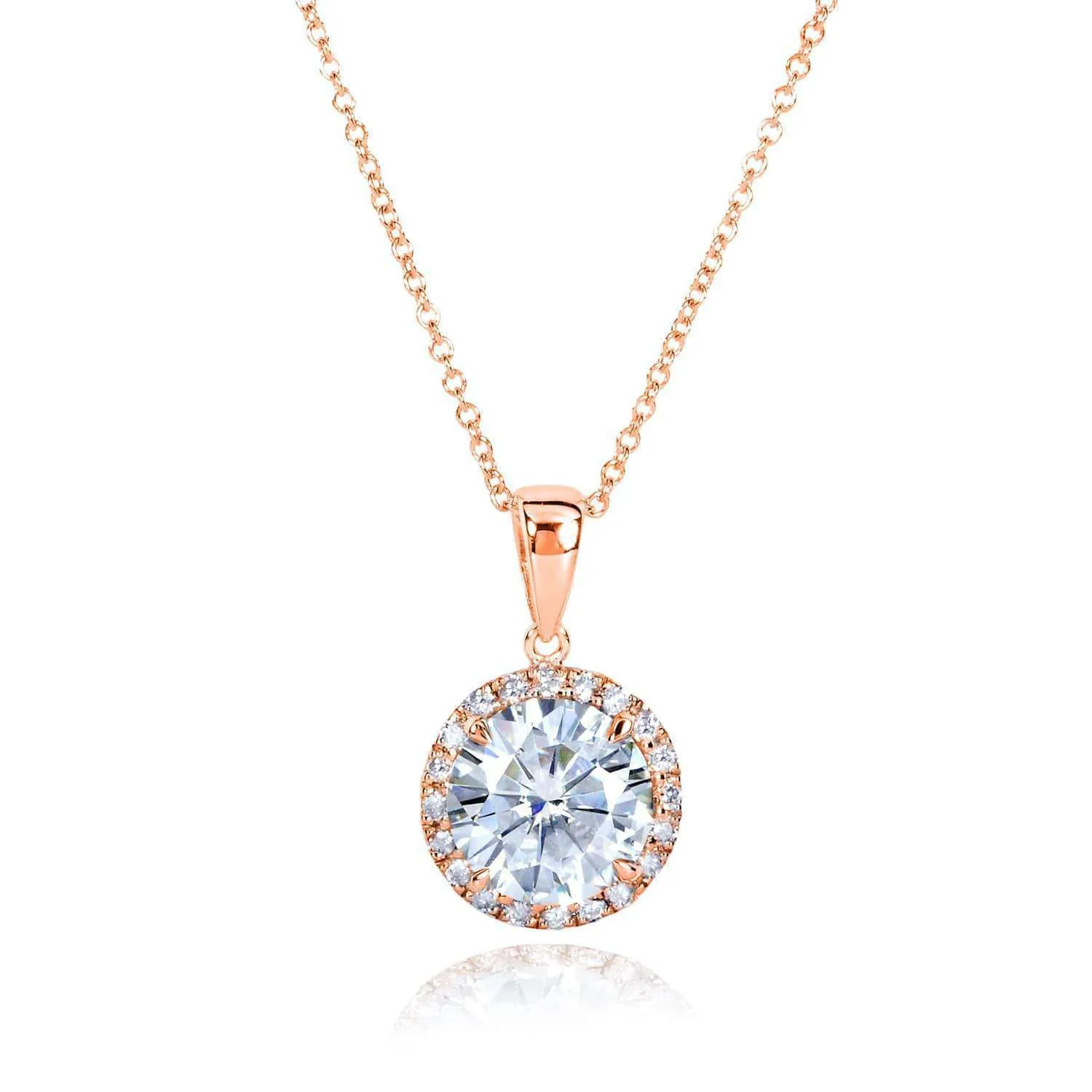 1.9ct Moissanite   1/6ct.tw Diamond Halo