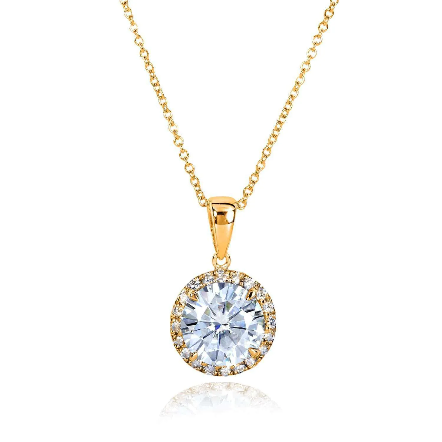 1.9ct Moissanite   1/6ct.tw Diamond Halo