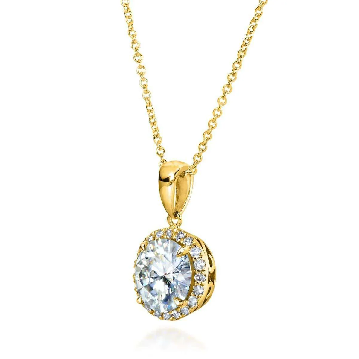 1.9ct Moissanite   1/6ct.tw Diamond Halo