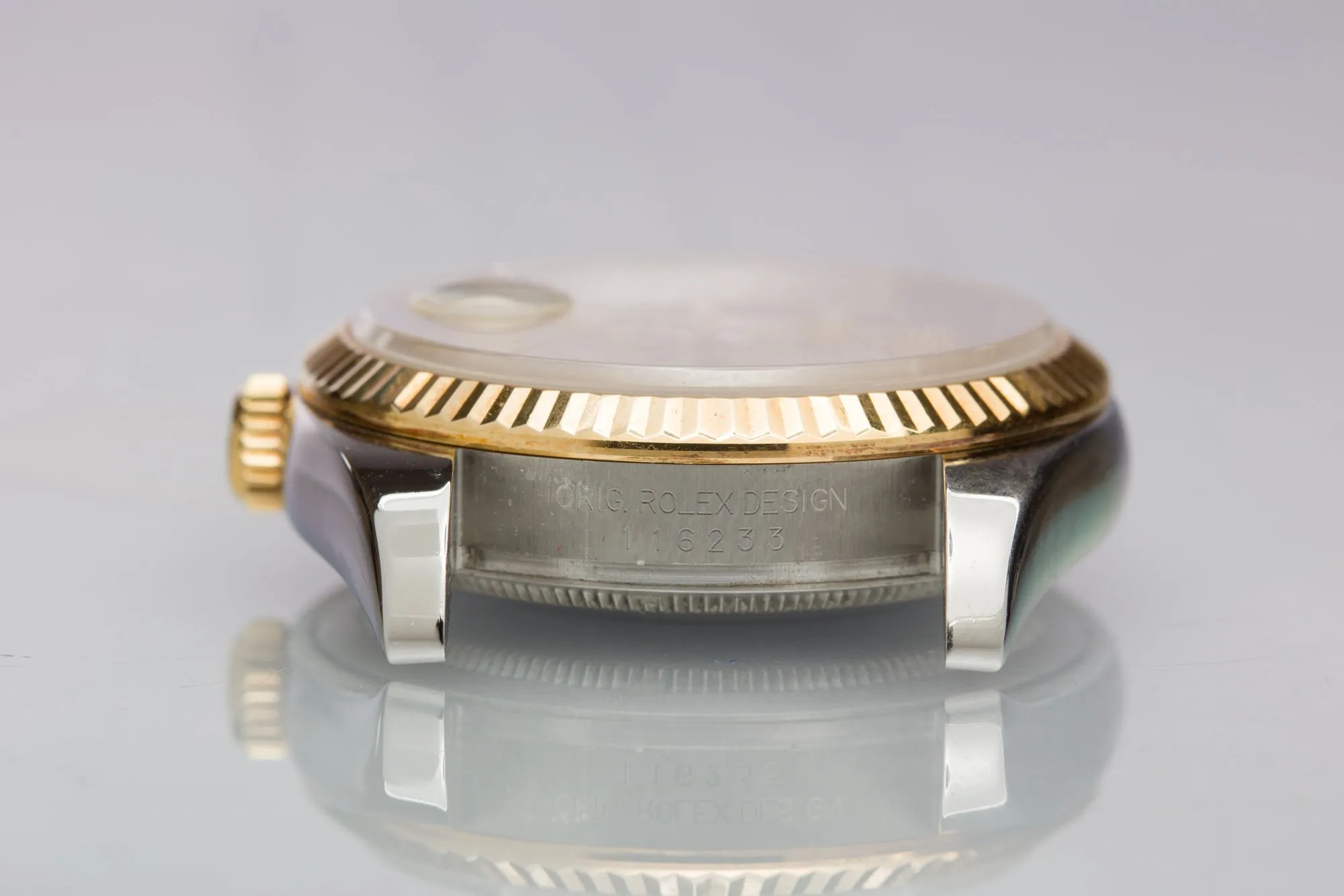 2005 Rolex 18k/St Datejust 116233 Champagne Stick Dial Box And Papers