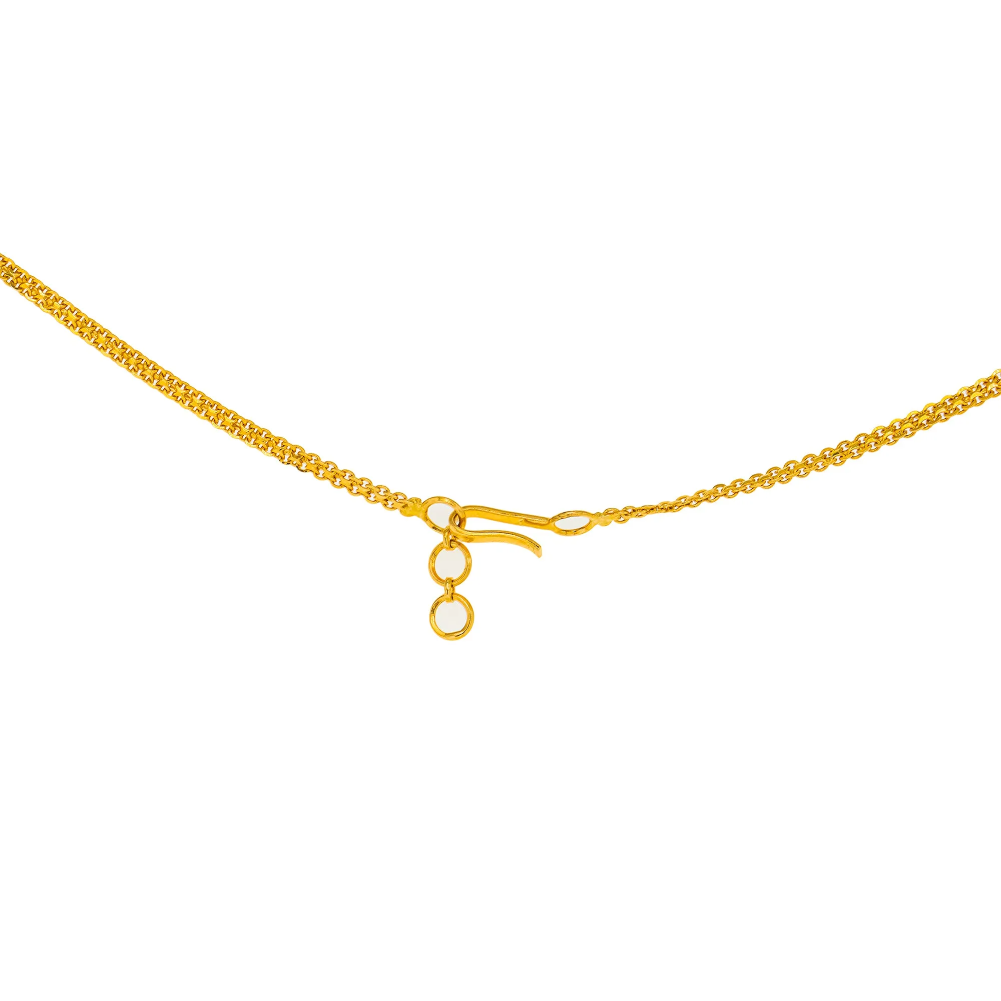 22K Yellow Gold 24 Inch Necklace w/ Emerald, Ruby, Sapphire, & CZ (62.4gm)