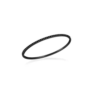 2.75 Cts Black Diamond Eternity Bangle Bracelet in Blackened Sterling Silver