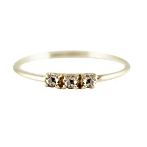 3 CHAMPAGNE ROSECUT DIAMOND RING