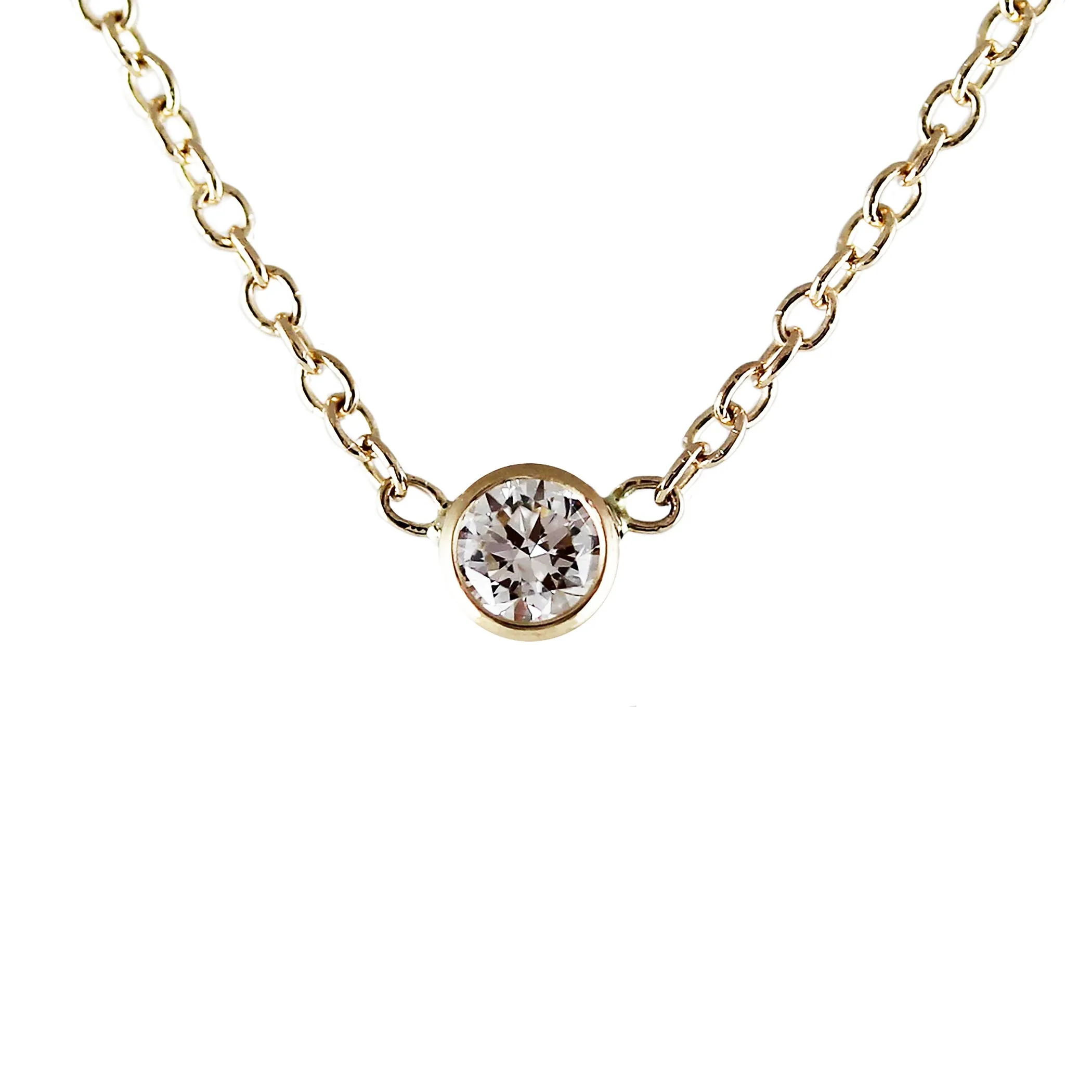3 MM WHITE DIAMOND NECKLACE
